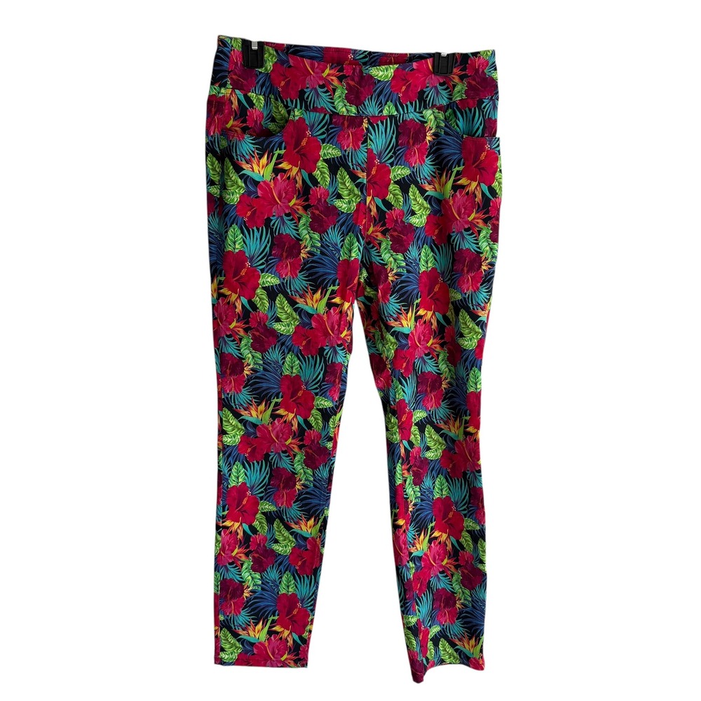 SOFT SURROUNDINGS Tropical Bright‎ Multicolor Cropped Ankle Ladies Pants, M